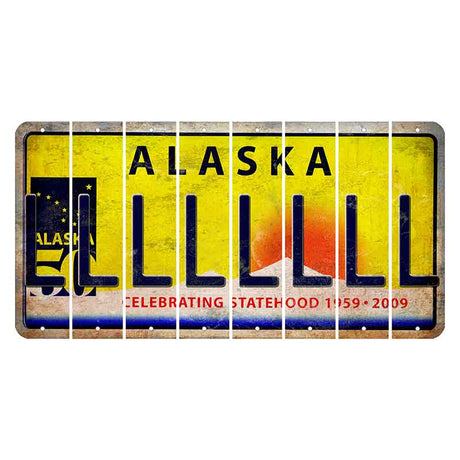 Alaska 50 Year Statehood Cut License Plate Strips (Set of 8)