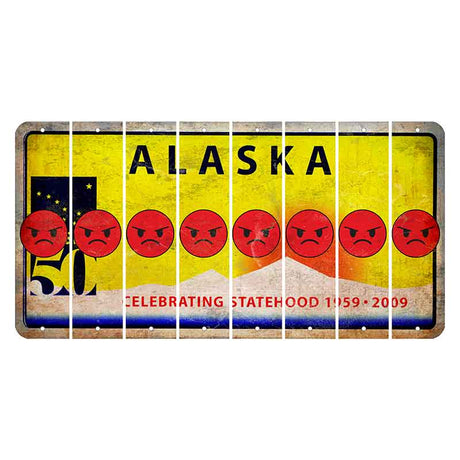 Alaska 50 Year Statehood Cut License Plate Strips (Set of 8)