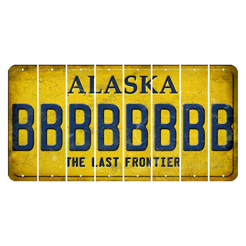 Alaska The Last Frontier Cut License Plate Strips (Set of 8)