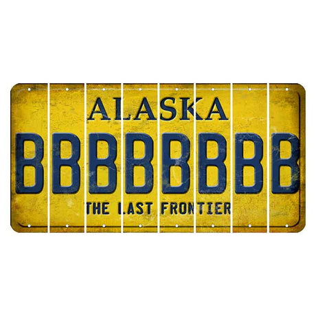 Alaska The Last Frontier Cut License Plate Strips (Set of 8)