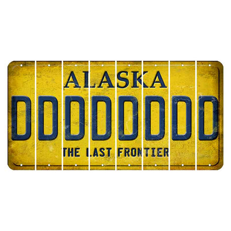 Alaska The Last Frontier Cut License Plate Strips (Set of 8)