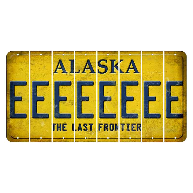 Alaska The Last Frontier Cut License Plate Strips (Set of 8)