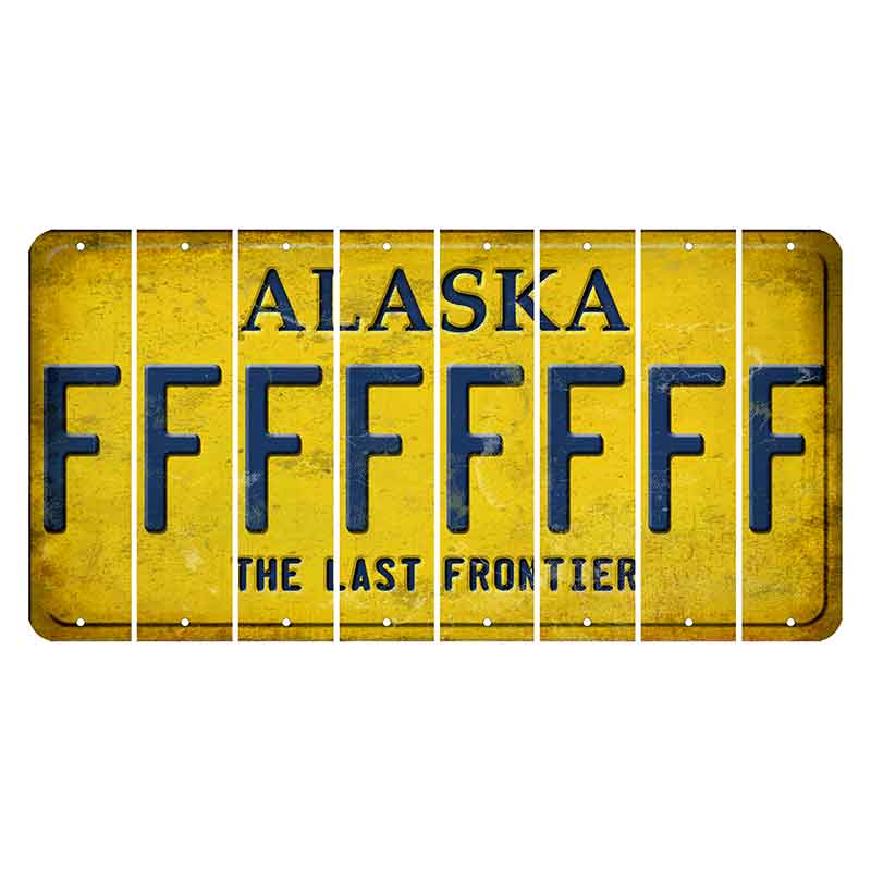 Alaska The Last Frontier Cut License Plate Strips (Set of 8)