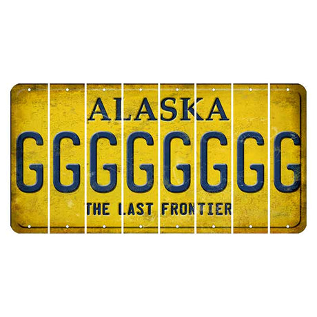 Alaska The Last Frontier Cut License Plate Strips (Set of 8)