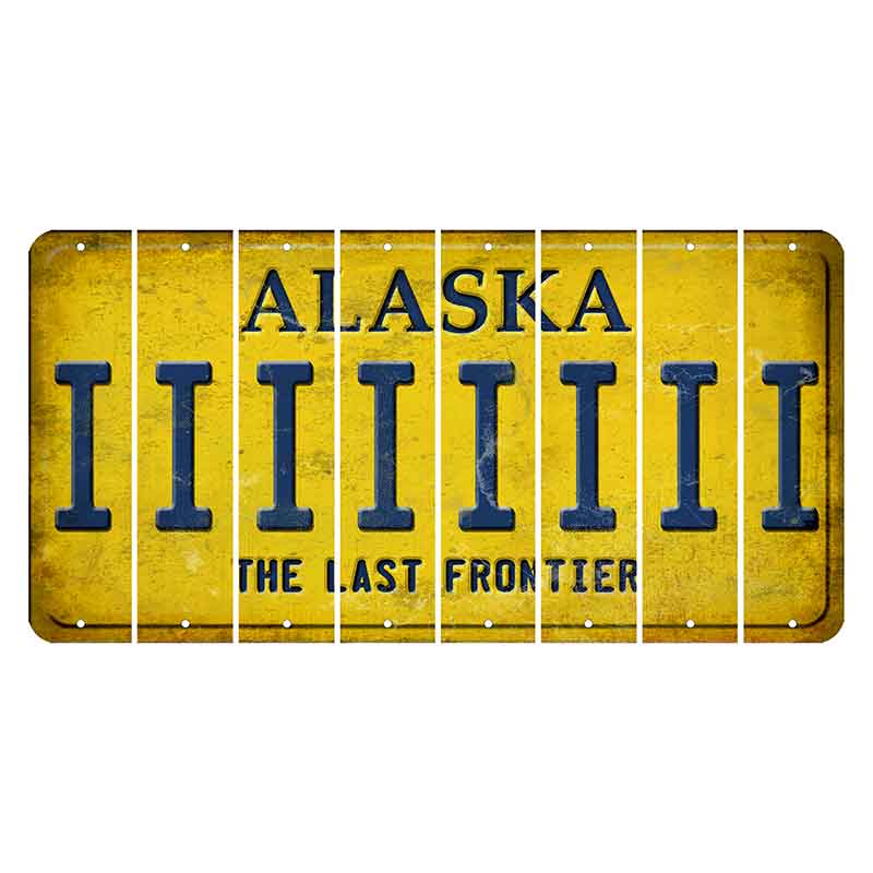 Alaska The Last Frontier Cut License Plate Strips (Set of 8)