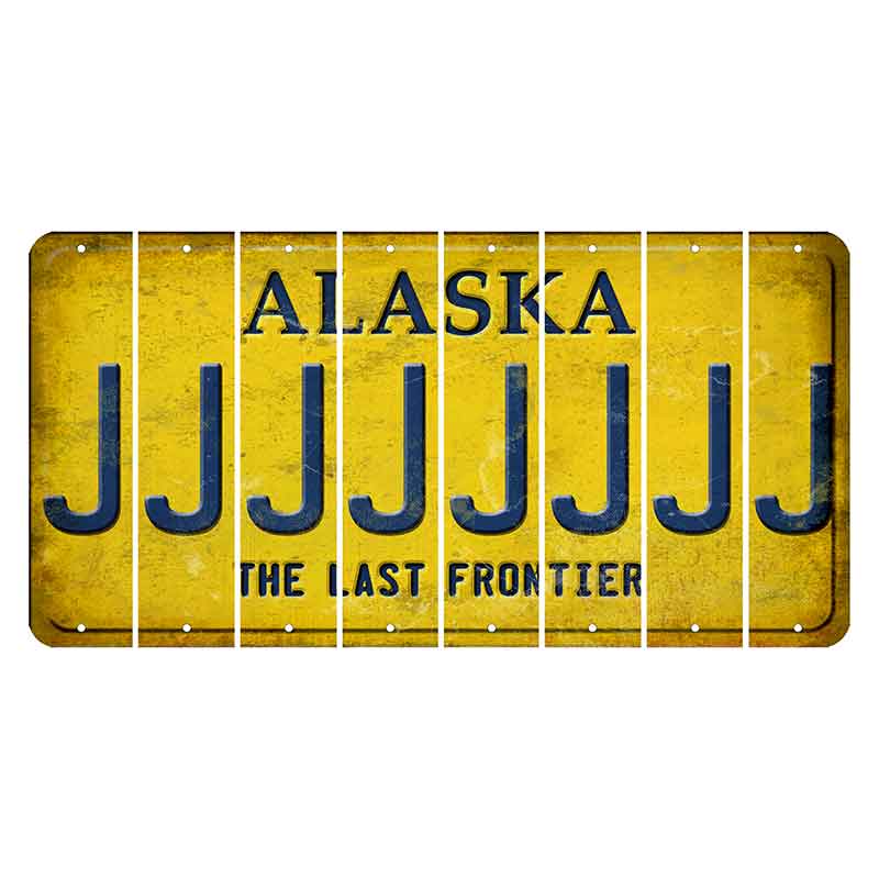 Alaska The Last Frontier Cut License Plate Strips (Set of 8)