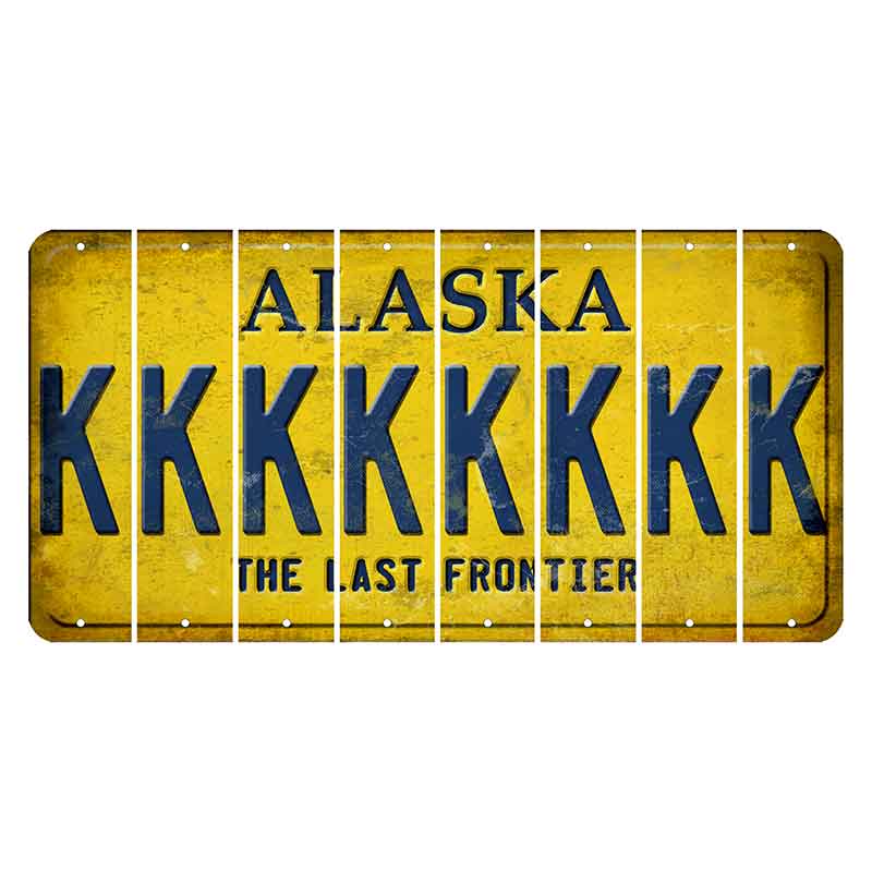 Alaska The Last Frontier Cut License Plate Strips (Set of 8)