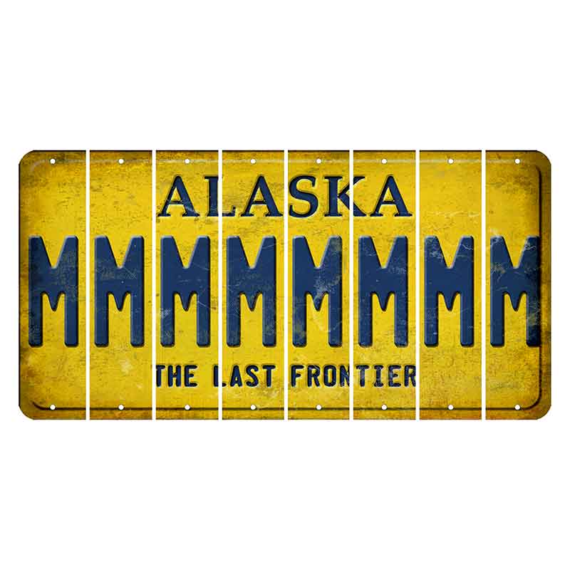 Alaska The Last Frontier Cut License Plate Strips (Set of 8)