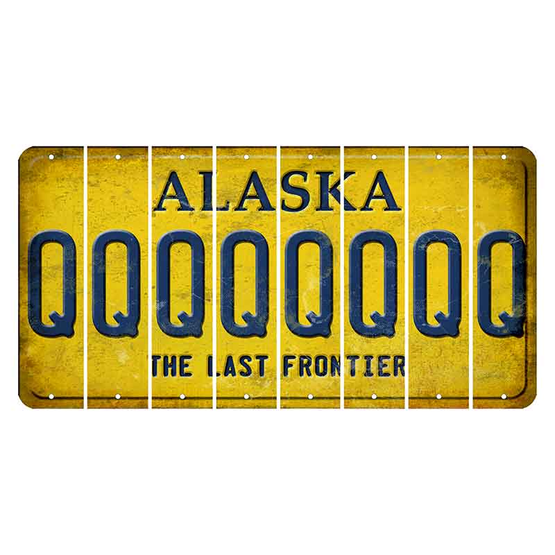 Alaska The Last Frontier Cut License Plate Strips (Set of 8)