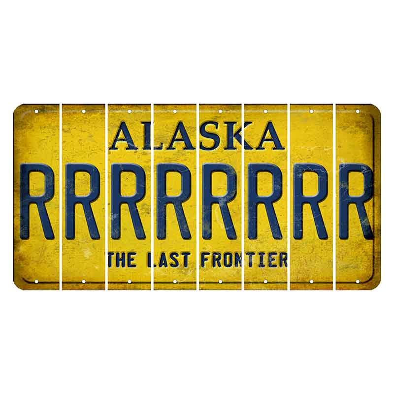 Alaska The Last Frontier Cut License Plate Strips (Set of 8)