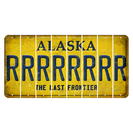 Alaska The Last Frontier Cut License Plate Strips (Set of 8)