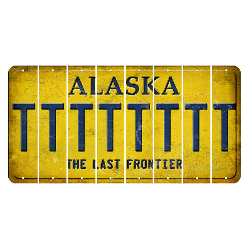 Alaska The Last Frontier Cut License Plate Strips (Set of 8)