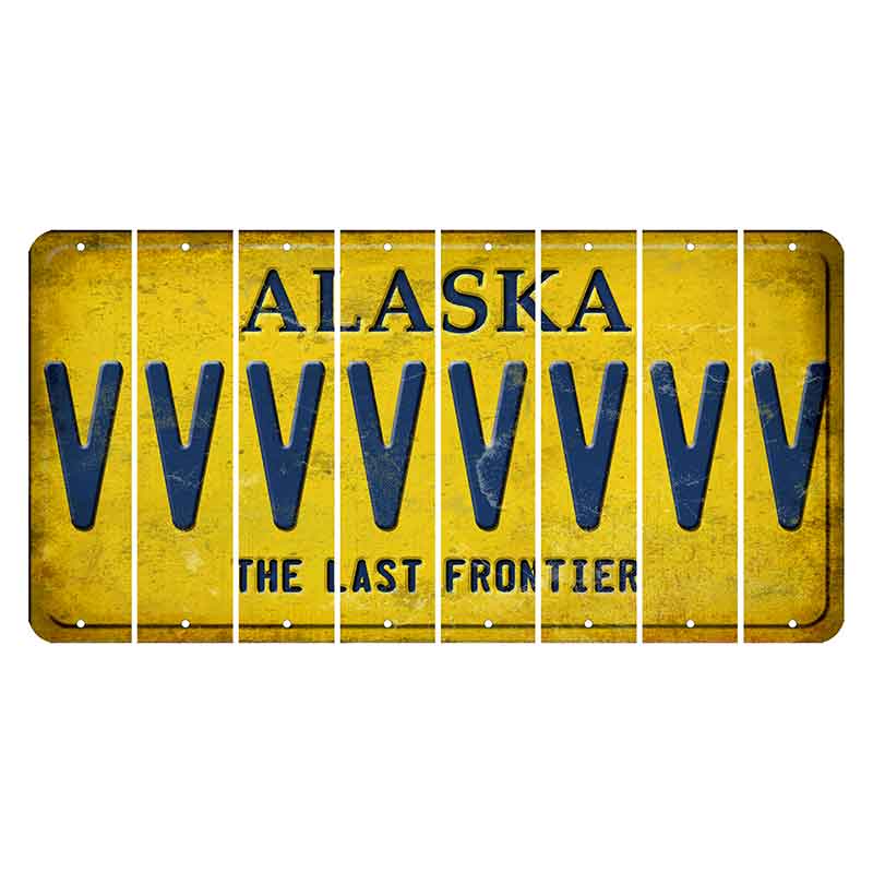 Alaska The Last Frontier Cut License Plate Strips (Set of 8)