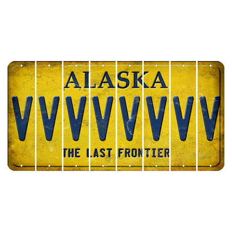 Alaska The Last Frontier Cut License Plate Strips (Set of 8)