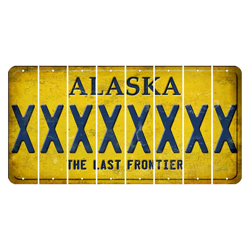 Alaska The Last Frontier Cut License Plate Strips (Set of 8)