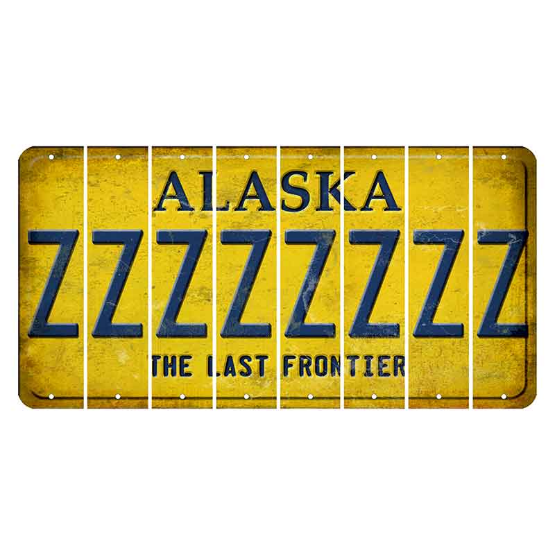 Alaska The Last Frontier Cut License Plate Strips (Set of 8)