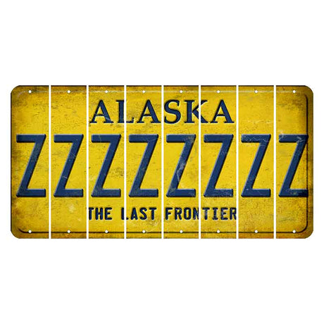 Alaska The Last Frontier Cut License Plate Strips (Set of 8)