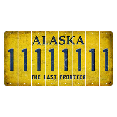 Alaska The Last Frontier Cut License Plate Strips (Set of 8)