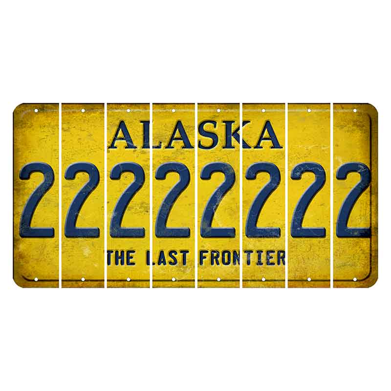 Alaska The Last Frontier Cut License Plate Strips (Set of 8)