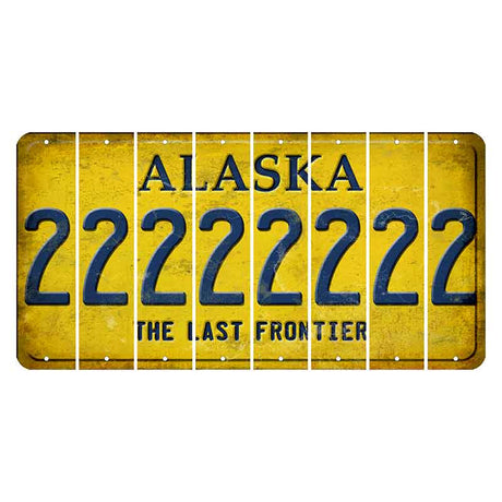 Alaska The Last Frontier Cut License Plate Strips (Set of 8)