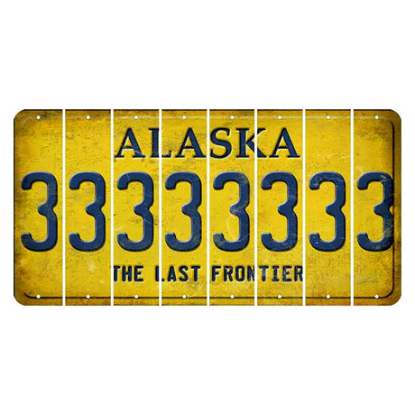 Alaska The Last Frontier Cut License Plate Strips (Set of 8)