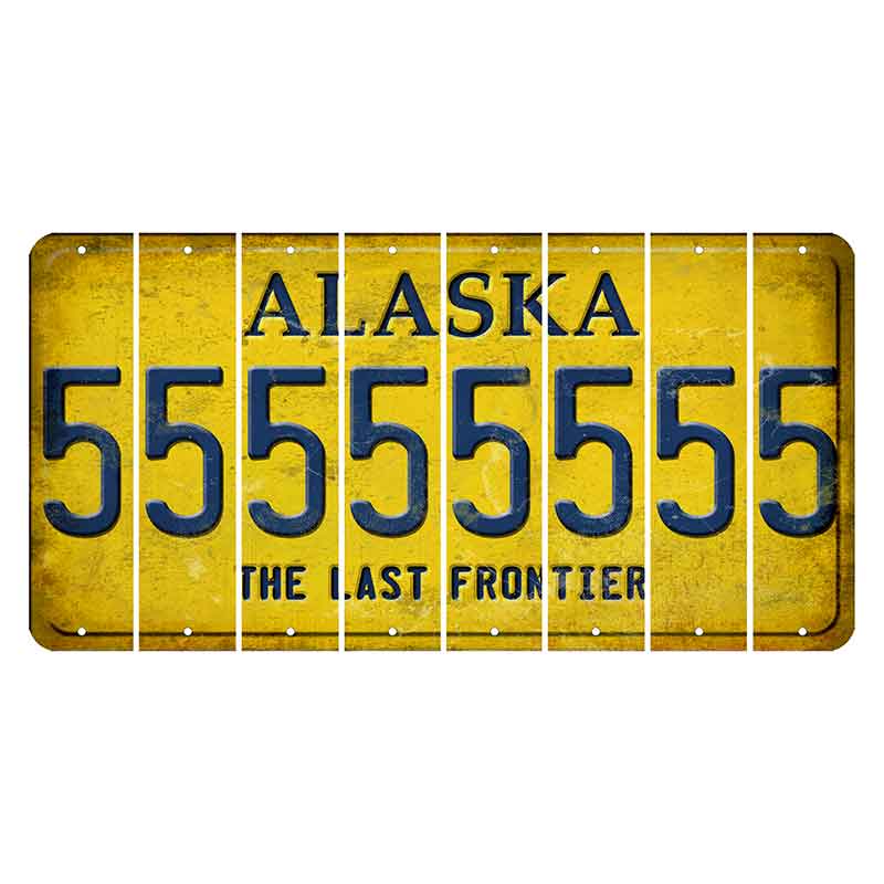 Alaska The Last Frontier Cut License Plate Strips (Set of 8)