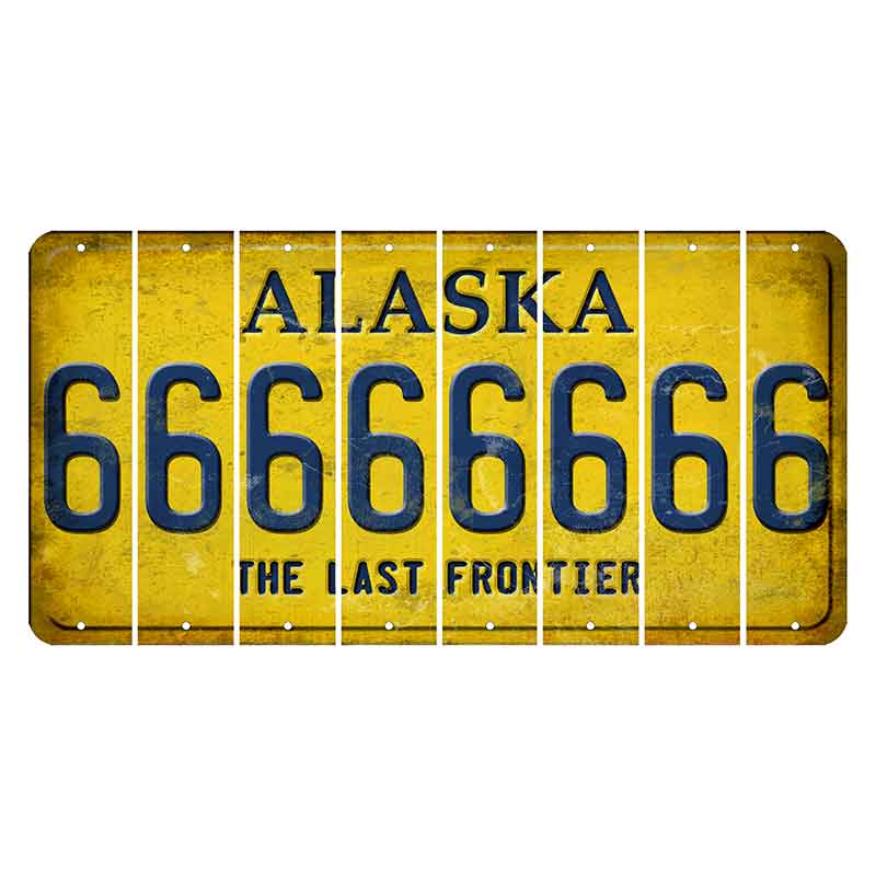 Alaska The Last Frontier Cut License Plate Strips (Set of 8)