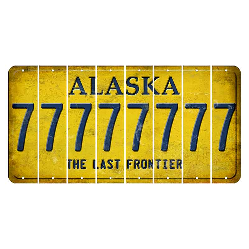 Alaska The Last Frontier Cut License Plate Strips (Set of 8)