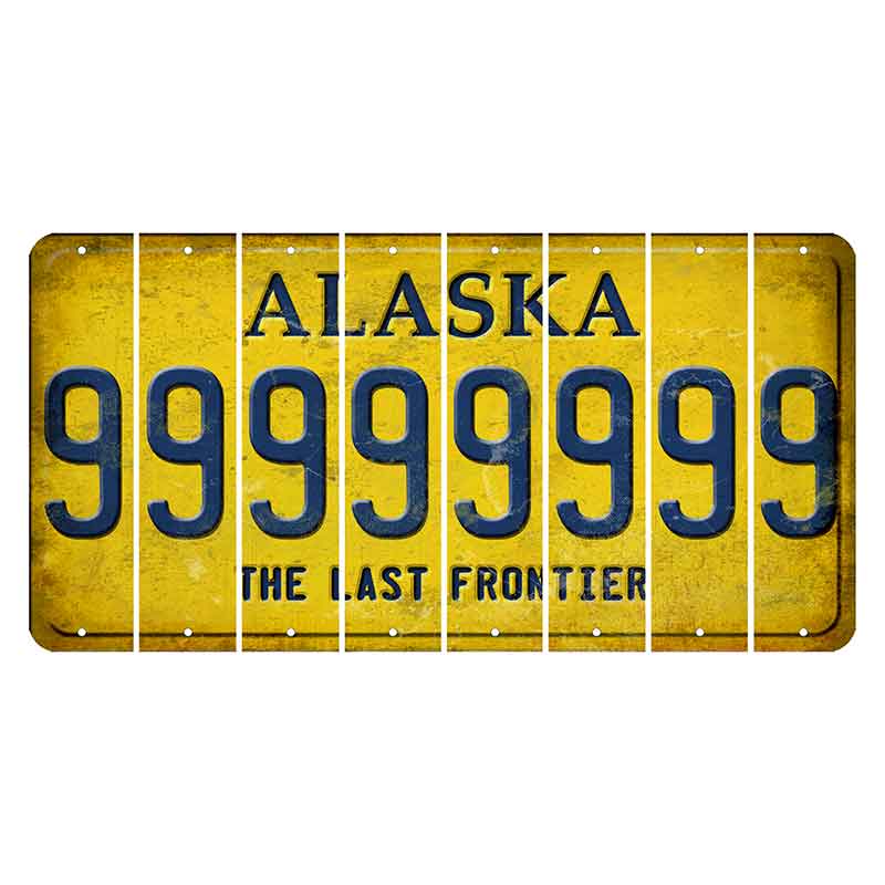 Alaska The Last Frontier Cut License Plate Strips (Set of 8)