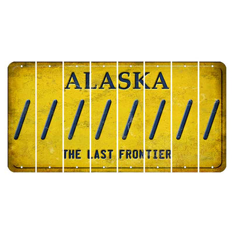 Alaska The Last Frontier Cut License Plate Strips (Set of 8)