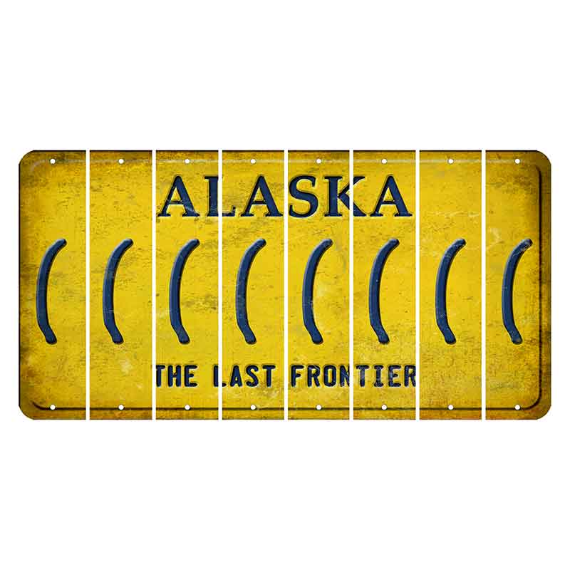 Alaska The Last Frontier Cut License Plate Strips (Set of 8)