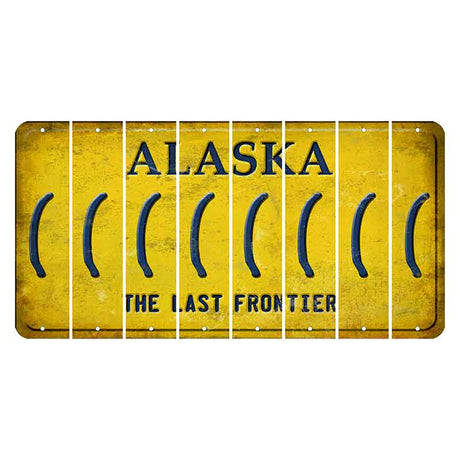 Alaska The Last Frontier Cut License Plate Strips (Set of 8)