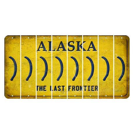 Alaska The Last Frontier Cut License Plate Strips (Set of 8)