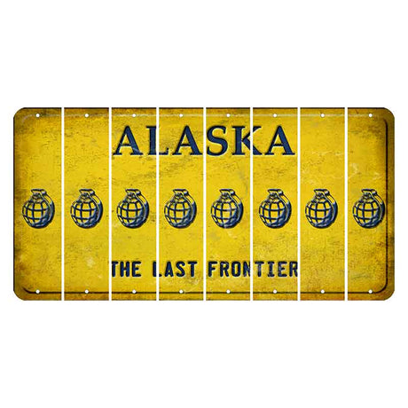 Alaska The Last Frontier Cut License Plate Strips (Set of 8)