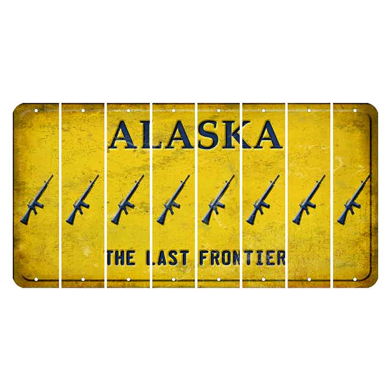 Alaska The Last Frontier Cut License Plate Strips (Set of 8) Rifle