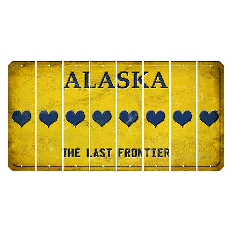 Alaska The Last Frontier Cut License Plate Strips (Set of 8) Heart