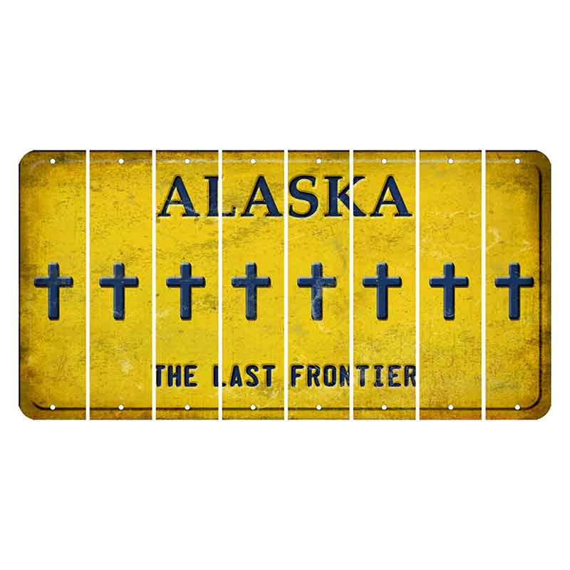 Alaska The Last Frontier Cut License Plate Strips (Set of 8)