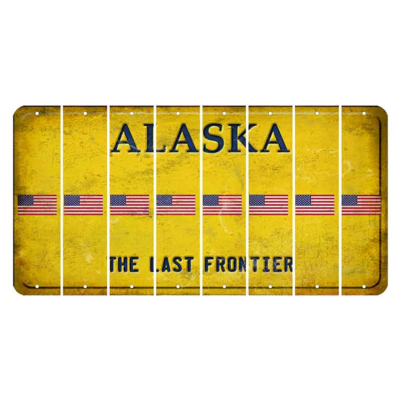 Alaska The Last Frontier Cut License Plate Strips (Set of 8)