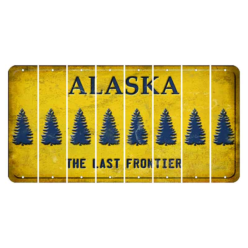 Alaska The Last Frontier Cut License Plate Strips (Set of 8)