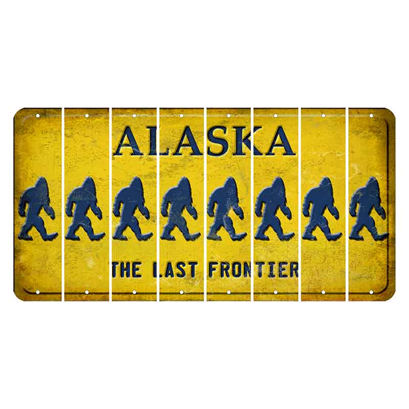 Alaska The Last Frontier Cut License Plate Strips (Set of 8) Bigfoot