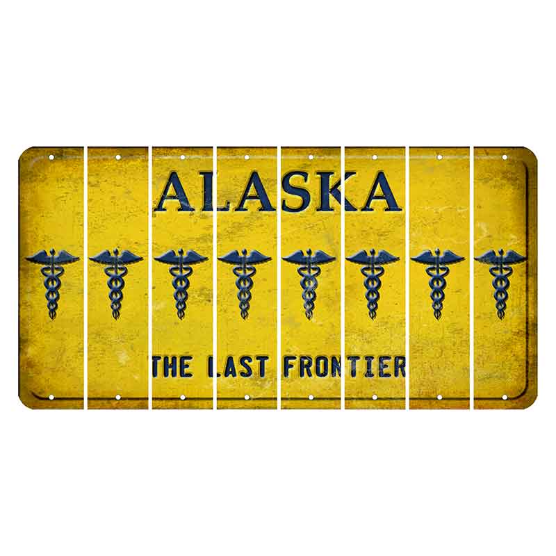 Alaska The Last Frontier Cut License Plate Strips (Set of 8)