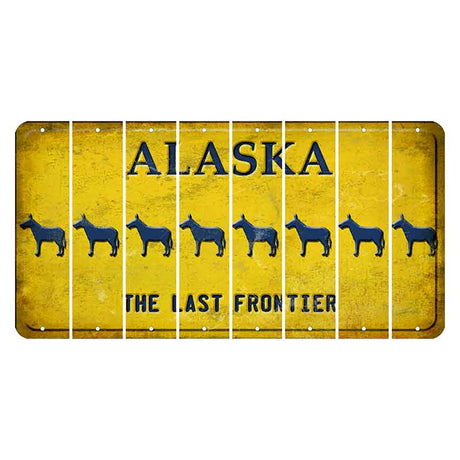 Alaska The Last Frontier Cut License Plate Strips (Set of 8)