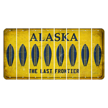 Alaska The Last Frontier Cut License Plate Strips (Set of 8)