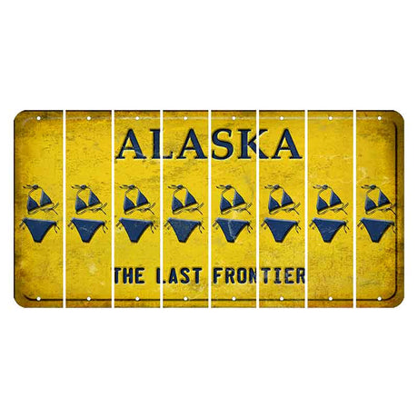 Alaska The Last Frontier Cut License Plate Strips (Set of 8)