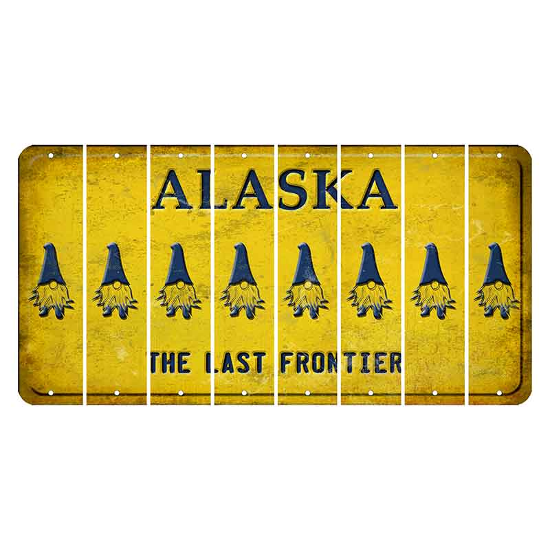Alaska The Last Frontier Cut License Plate Strips (Set of 8) Gnome