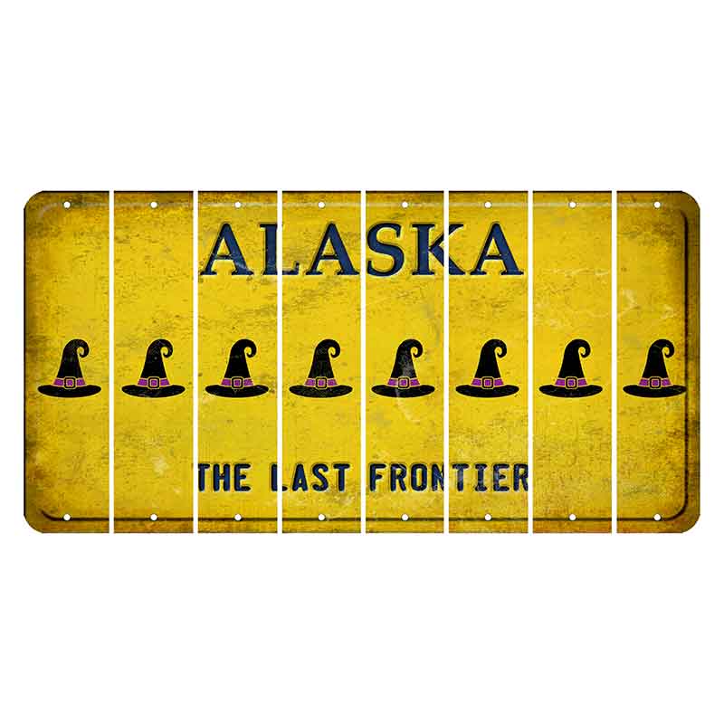 Alaska The Last Frontier Cut License Plate Strips (Set of 8) Witches Hat