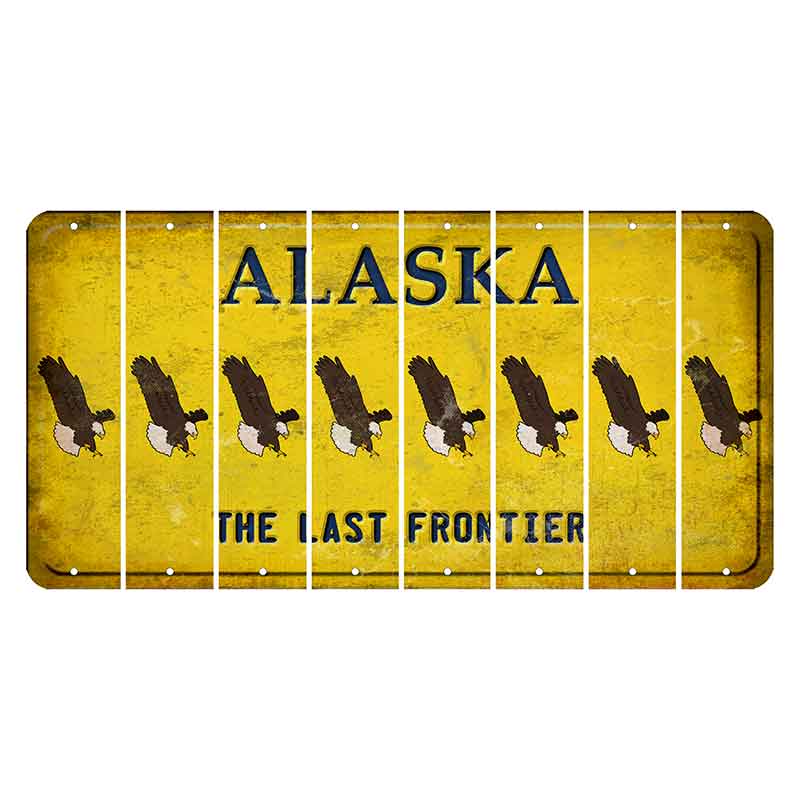 Alaska The Last Frontier Cut License Plate Strips (Set of 8)