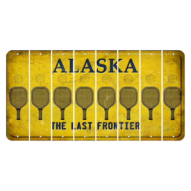 Alaska The Last Frontier Cut License Plate Strips (Set of 8) Pickleball