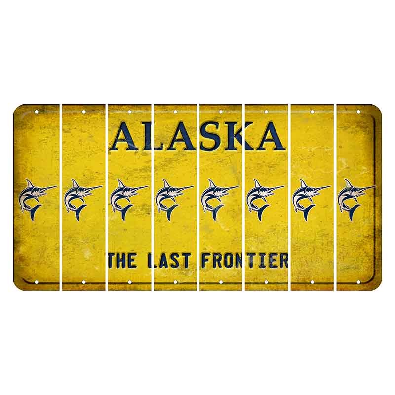 Alaska The Last Frontier Cut License Plate Strips (Set of 8)