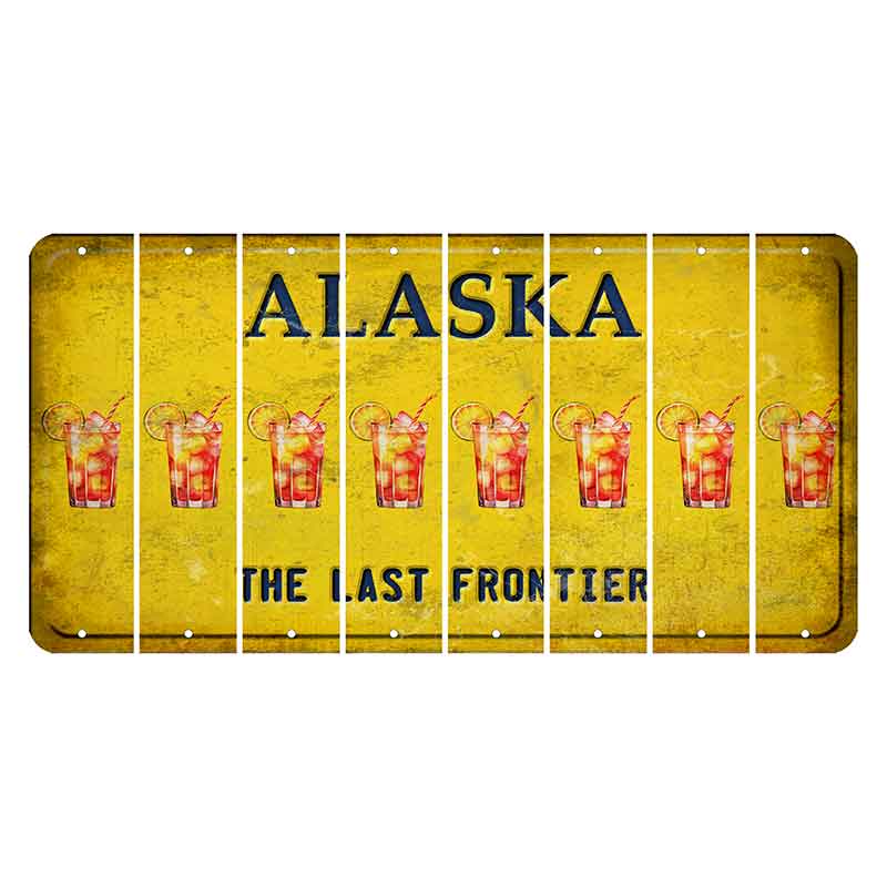 Alaska The Last Frontier Cut License Plate Strips (Set of 8)